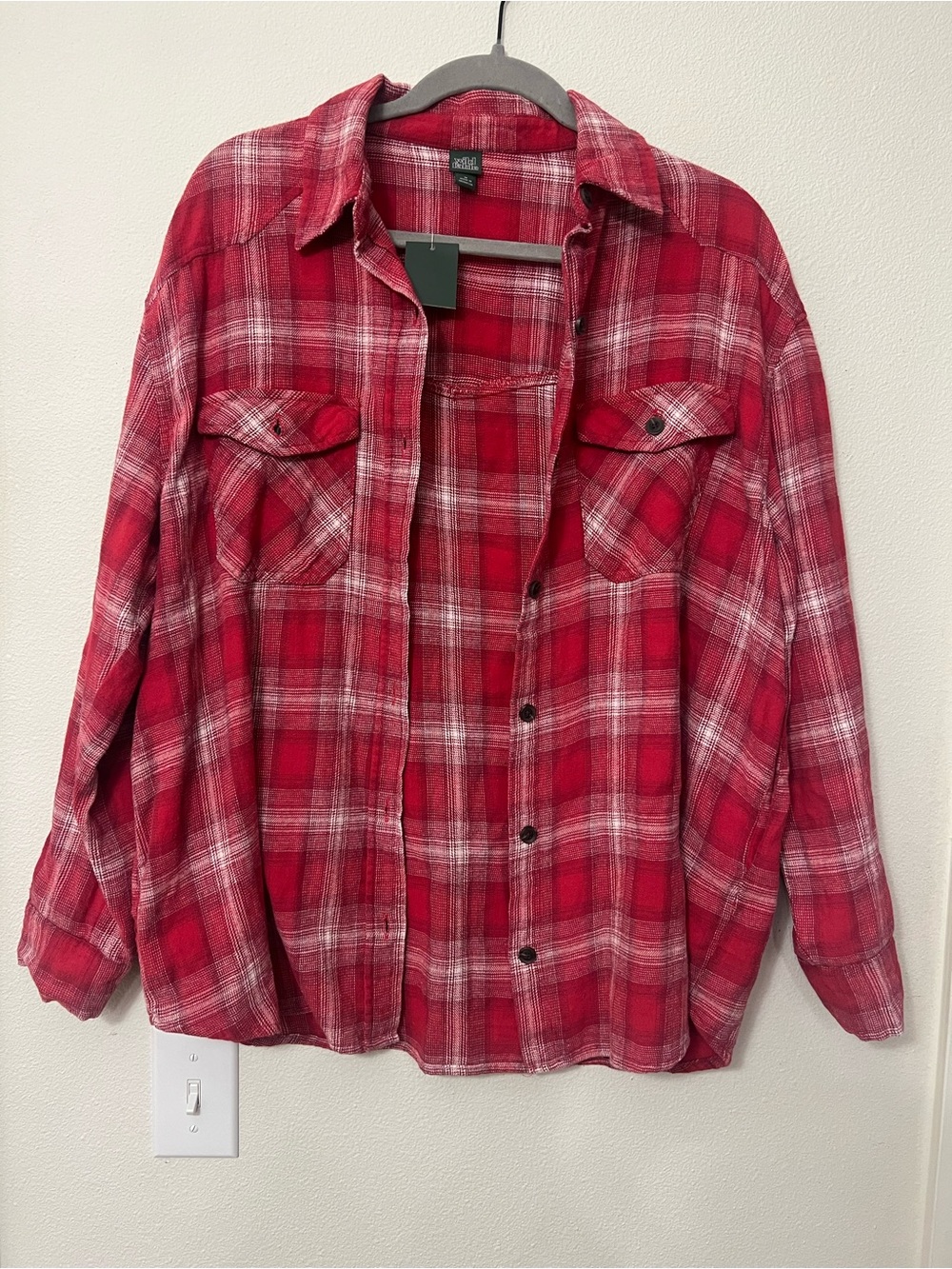 wild fable Red Plaid Button-Up Shirt